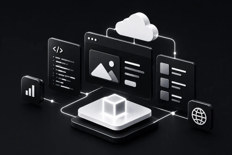 Modern software, website, and product development illustration